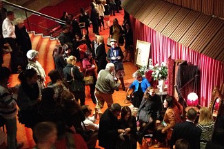 'Becoming Traviata' - the audience test  props from the production in the northern foyer of the opera theatre on opening night. Image Larry Turner