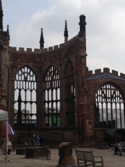 The present day ruins of St Michael's Cathedral in Coventry.