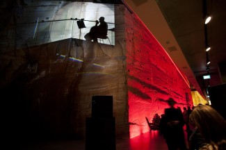 The entry foyer of MONA at the opening of Synaesthaesia 2012.