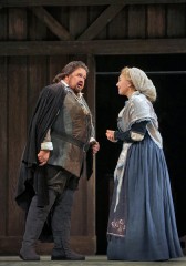 James Morris as Hans Sachs and Annette Dasch as Eva in Wagner's Die Meistersinger von Nürnberg. Photo: Ken Howard/Metropolitan Opera 