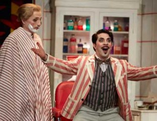 Paolo Bordogna as the Barber of Seville, Warwick Fyfe as Dr Bartolo in Opera Australia's current production. Image credit Keith Saunders