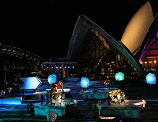 The steps of the Sydney Opera House transformed into the stage for Opera Australia’s production of The Eighth Wonder.