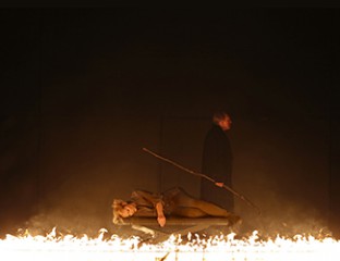 Lise Lindstrom as Brünnhilde and James Johnson in Opera Australia's 2016 production of Die Walküre.