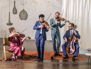 The Brandenburg Quartet - Monique O'Dea, Shaun Lee-Chen, Ben Dollman and Jamie Hey. Image credit Liz Ham.