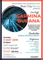 River City Voices Carmina Burana concert poster